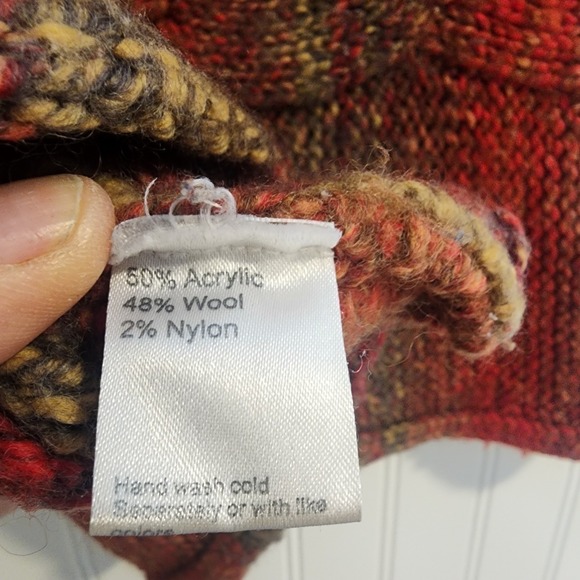 VTG Fiorella Italy Womens Medium Wool Blend Cable Short Sleeve Sweater Granola - Picture 6 of 9